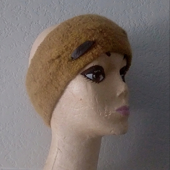 Alpaka Wool Headband Alpaca Neutral Nubby Winter Leather Label One Size - Picture 1 of 7